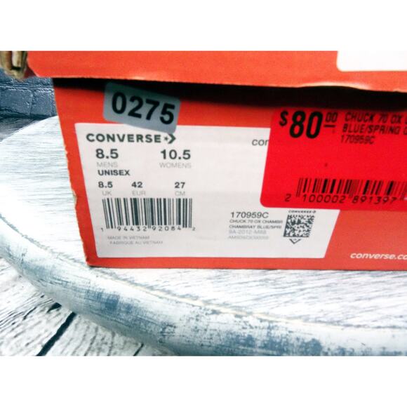 Converse Chuck Taylor 70  OX Citron This Chambray Blue/Spring Green Men 8.5 NIB - Picture 2 of 11